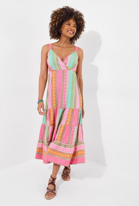 Produktbild Joe Browns Jacquard Striped Tiered Wrap Front Maxi Dress (8)