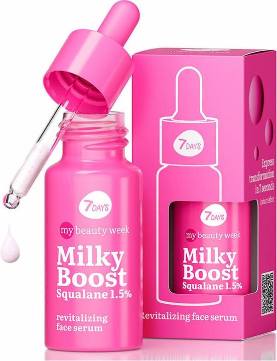 7Days Revitalisierendes Gesichtsserum mit Squalan - Anti-Aging Korean Skincare - Feuchtigkeitsserum für (20 ml, Tagescreme)