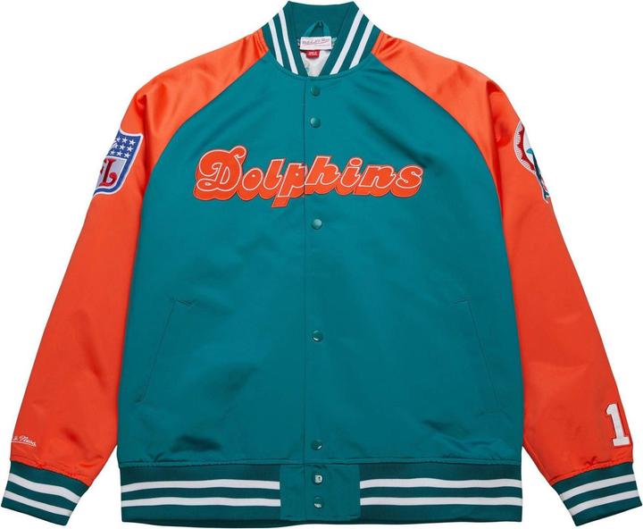Actual product image Mitchell & Ness M&N Lightweight Satin Jacket - Miami Dolphins Dan Marino - L (L)
