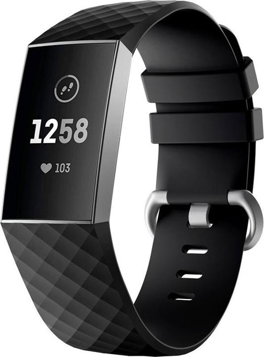 Image du produit Apfelkiste Ersatz Sport Armband Silikon Fitbit Charge 4 / 3 - Schwarz (Silicone)