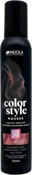 Image du produit Indola Mousse Color Style Fraise - Rosé (200 ml, Mousse coiffante)