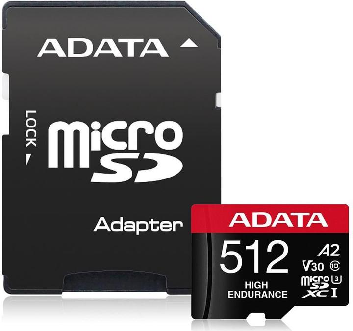 Produktbild Adata High Endurance 512 GB microSDXC (UHS-I U3, Class 10, V30, A2) (512 GB, microSDXC, U3, UHS-I)