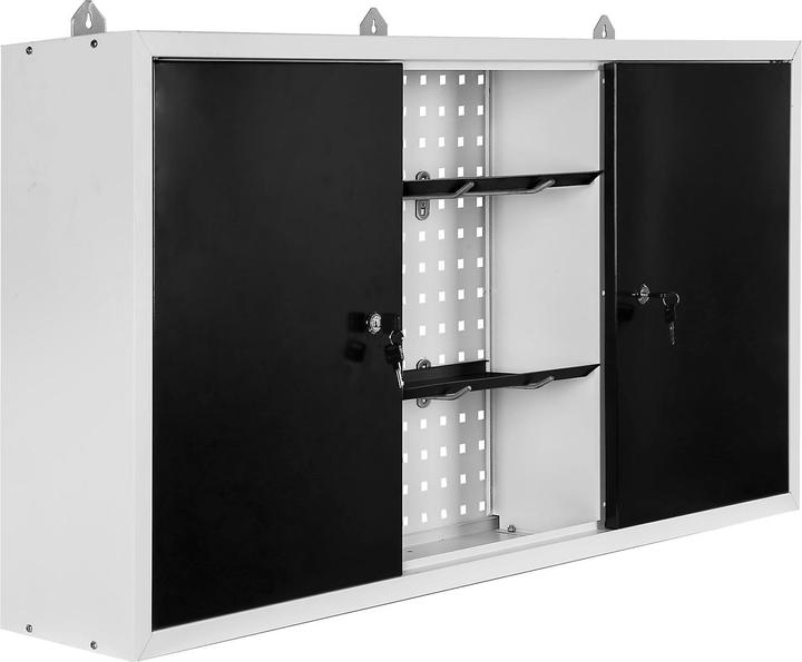 Immagine prodotto Wiltec Armadio a muro Grigio Attrezzatura da officina Banco da lavoro Armadio per attrezzi Parete perforata (120 cm, 19 cm)