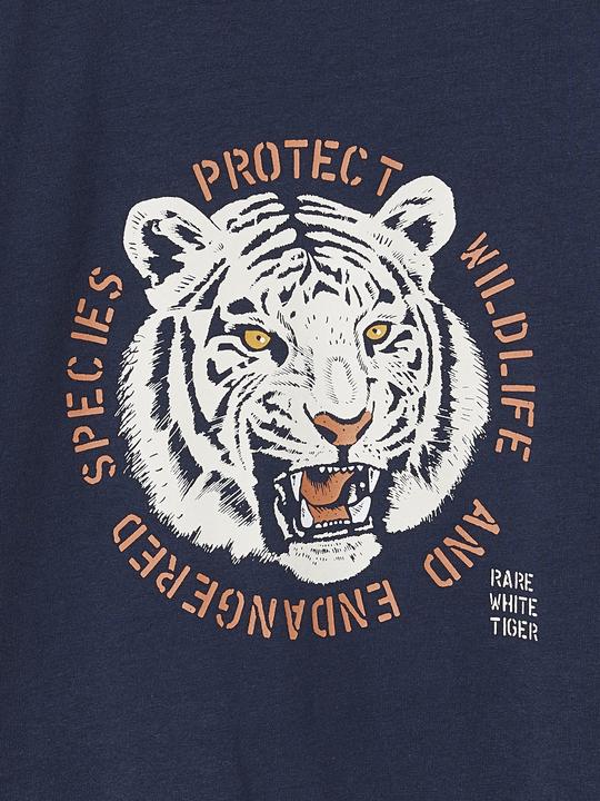 Actual product image Vertbaudet Boys' shirt with tiger motif and recycled cotton (86)