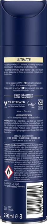 Image du produit Taft Hair Lacquer Ultimate 250ml, Hold Level 5+ Hair Styling, laque pour tous types de cheveux, Ultimate (250 ml)