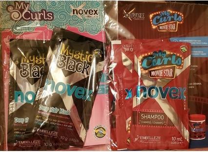 Novex My Curls 4 Film Star Shampoo & Mystical Black Mask Enhance 10g Each 0.3 Ounces