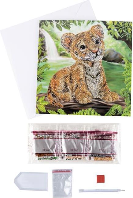 Immagine prodotto Craft Buddy Cucciolo di tigre, biglietto d'arte in cristallo 18x18 cm