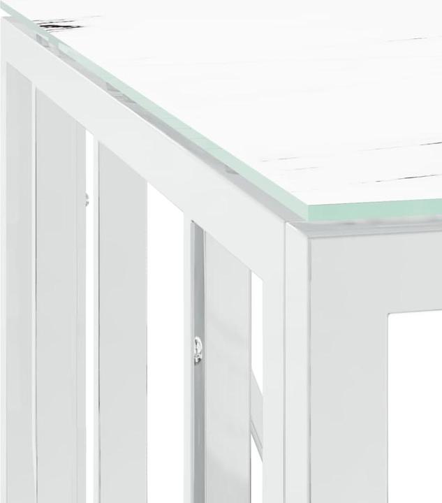 Immagine prodotto VidaXL Couchtisch Silbern 50x50x50 cm Edelstahl und Glas (50 x 50 x 50 x 50 cm)