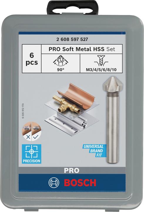 Actual product image Bosch Professional Zubehör PRO Soft Metal HSS countersink set, 6 pcs. (6.3 mm, 8.3 mm, 10.4 mm, 12.4 mm, 16.5 mm, 20.5 mm)