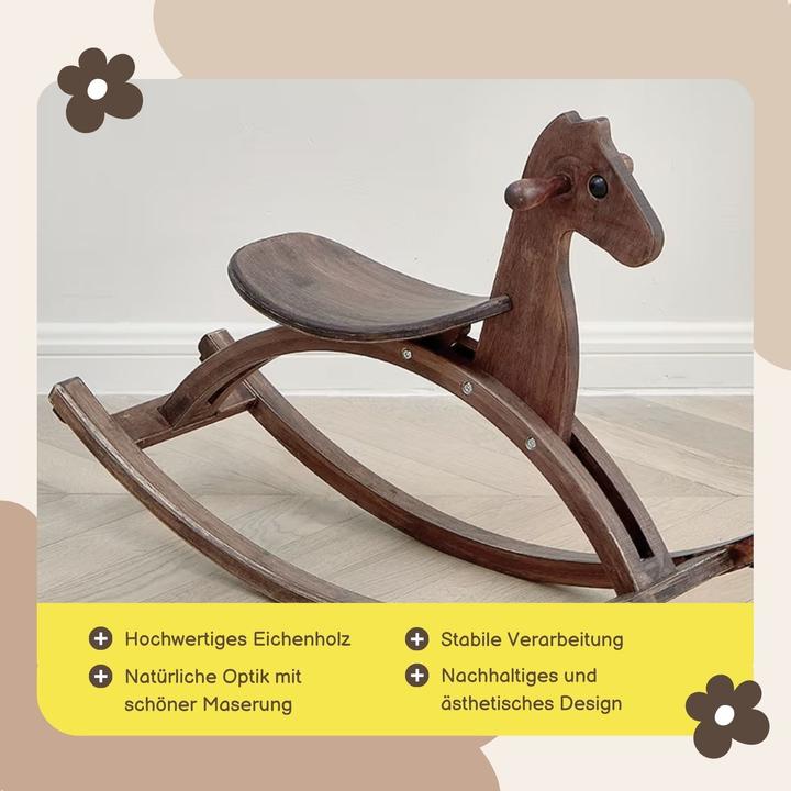 Immagine prodotto Hermex Cavallo a dondolo Cavallo di legno Giocattolo per bambini Cavallo giocattolo Giocattolo di legno