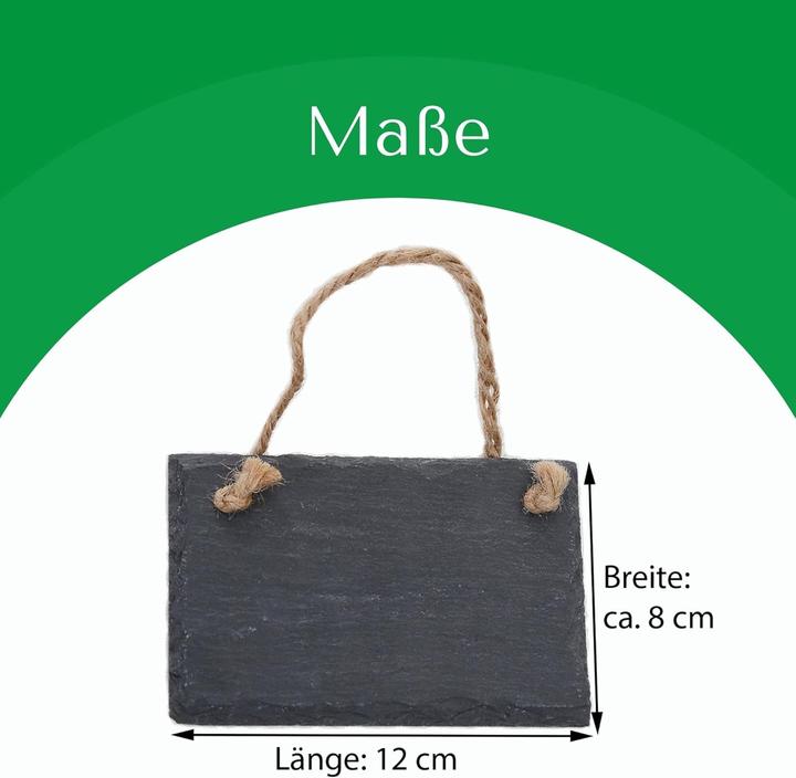 Actual product image Novaliv Schiefertafel zum Aufhängen mit Juteband Memotafel Kreidetafel Wandeko (6, 8 cm Tafel) (Blackboard, 12 x 8 cm)