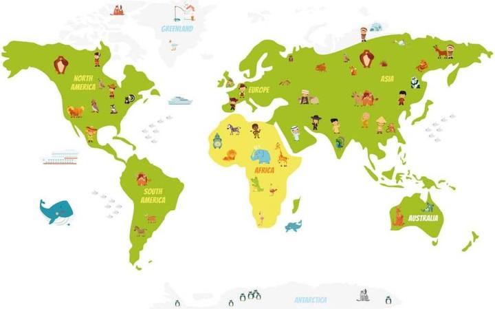 Actual product image Trenddeko Funny kids world map (140 x 89 cm)