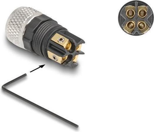 Image du produit Delock Connecteur M8 A-codé 4 broches femelles pour le montage