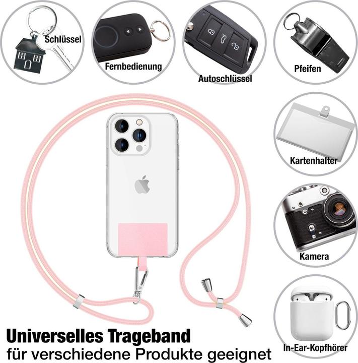 Actual product image Nalia Universal mobile phone necklace with pad