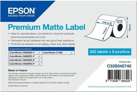 Label énergétique Epson Adhésif acrylique permanent mat premium
