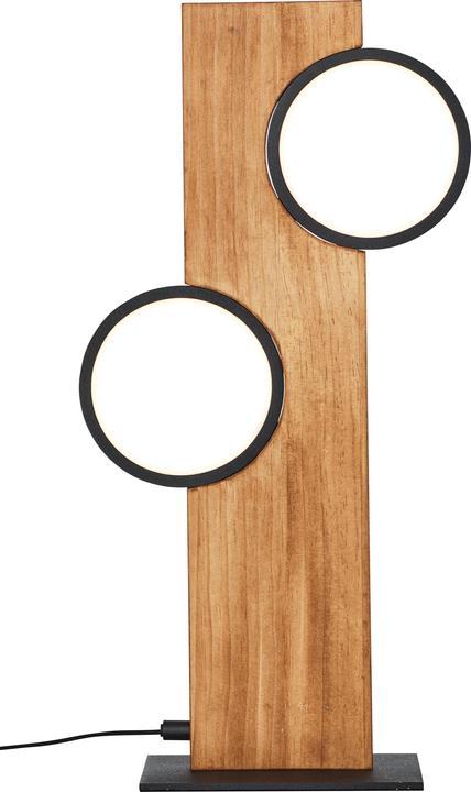 Actual product image Brilliant Lamp de table LED Cheesy 40cm noir mat/bois (1300 lm)