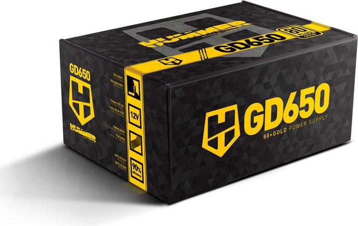 Produktbild Nox HUMMER GD650 80 PLUS Gold Netzteil 650 W 24-pin ATX ATX Schwarz (650 W)