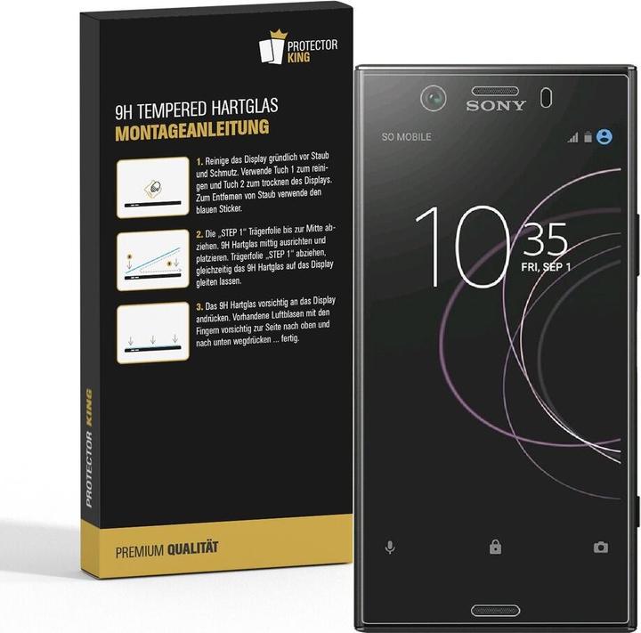 Actual product image Protectorking 3x real tempered 9H armoured glass 3D CLEAR (1 Piece, Sony Xperia XZ Premium)