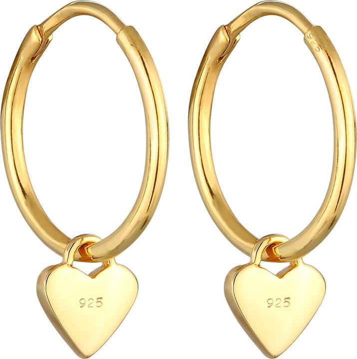 Produktbild Elli Ohrringe Creolen Hänger Herzen Emaille 925 Sterling Silber (Keine Schmucksteine, Emaille, 925er Sterling Silber)
