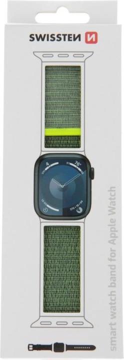 Image du produit Swissten Nylon Band for Apple Watch 42/44/45/49 mm Shiny Green (vert brillant) (Nylon)