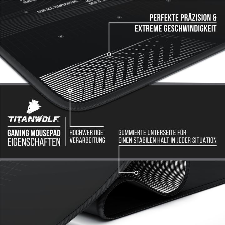 Immagine prodotto Titanwolf Tappetino per mouse da gioco, tappetino per mouse XXXL speed, tappetino per mouse 1200 x 800 mm (XXL)