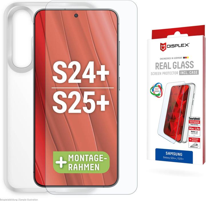 Actual product image Displex Real Glass, 2D Panzerglas + Handyhülle (1 Piece, Samsung Galaxy S25+, Samsung Galaxy S24+)