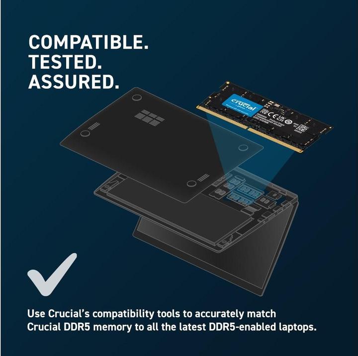 Produktbild Crucial CT16G56C46S5 (1 x 16GB, 5600 MHz, DDR5-RAM, SO-DIMM)