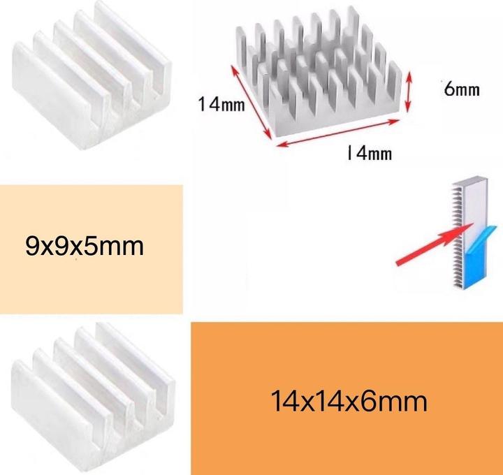 Produktbild OEM Aluminium Raspberry Pi Cooler Heatsink Kit (Heatsink)