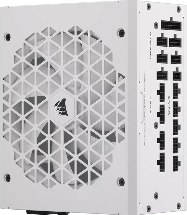 Actual product image Corsair RMx Shift White Series, RM1200x Shift White, 1200 Watt, 80 PLUS GOLD Certified, Fully Modular Power (1200 W)