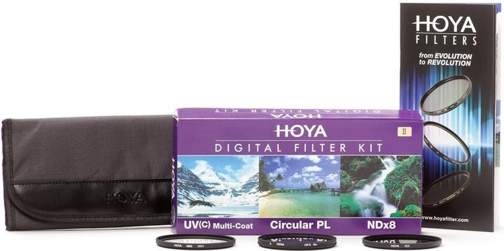 Actual product image Hoya Digital Filter Kit II (UV, CIR-PL & ND8) Filterset (82 mm, Neutral density filter, Polarizing filter, UV filter)