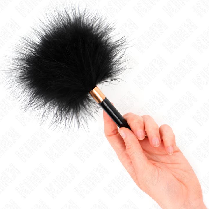 Actual product image Kink - Black gold metal tickle feathers 18 Cm