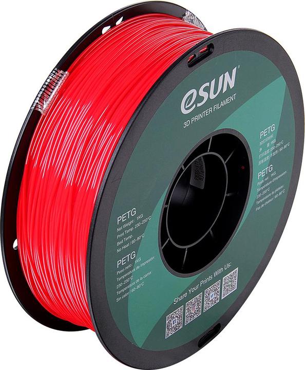 Image du produit eSUN PETG 1,75mm Solid Red 1kg Filament 3D (PETG, 1.75 mm, 1000 g, Rouge)
