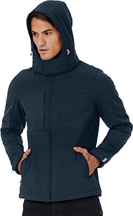 Produktbild B&C SoftshellJacke mit Kapuze FleeceInnenfutter atmungsaktiv wasserabweisend winddicht (S)