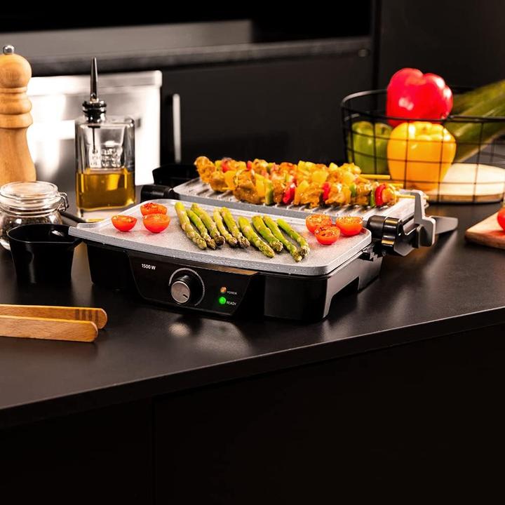 Produktbild Cecotec Grill électrique Rock'n Grill 1500 Stone Ceramic Mix&Grill (Noir/Gris)