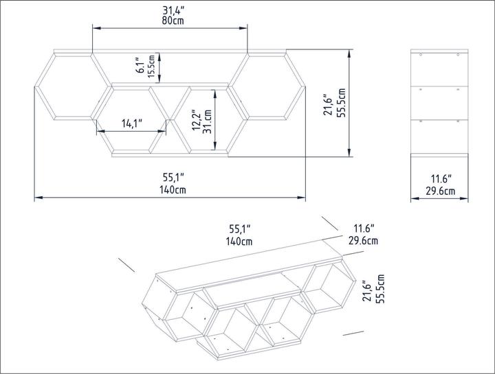 Actual product image Kalune Design Adelaide (140 x 29 x 55.5 cm)