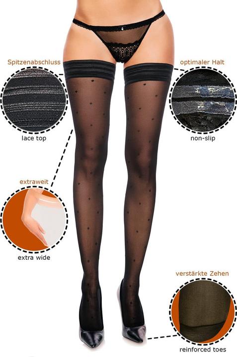 Image du produit Glamory Dotty 30 Bas autofixants, couleur noir, taille 40-42 (30 DEN, 40 - 42)
