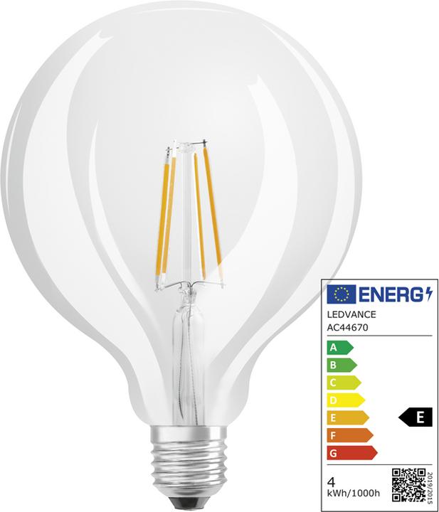 Produktbild Osram 4099854054211 LED EEK E (A - G) E27 Globeform 4 W = 40 W Warmweiss (Ø x H) (E27, 4 W, 470 lm, 4 x, E)