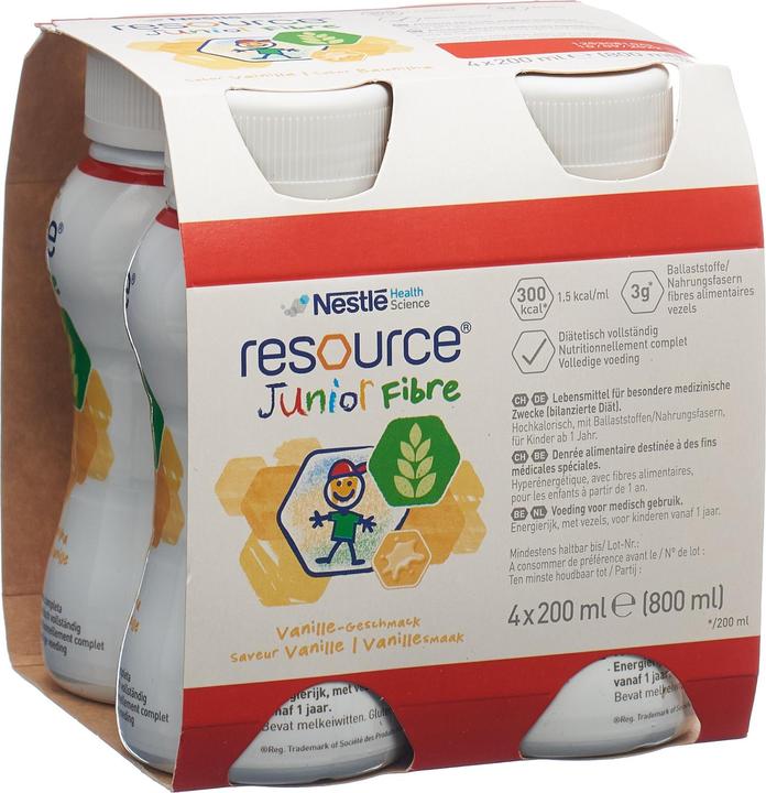 Produktbild Resource Junior Fibre Vanille (4x) (Vanille, 4 Stk., 980 g)