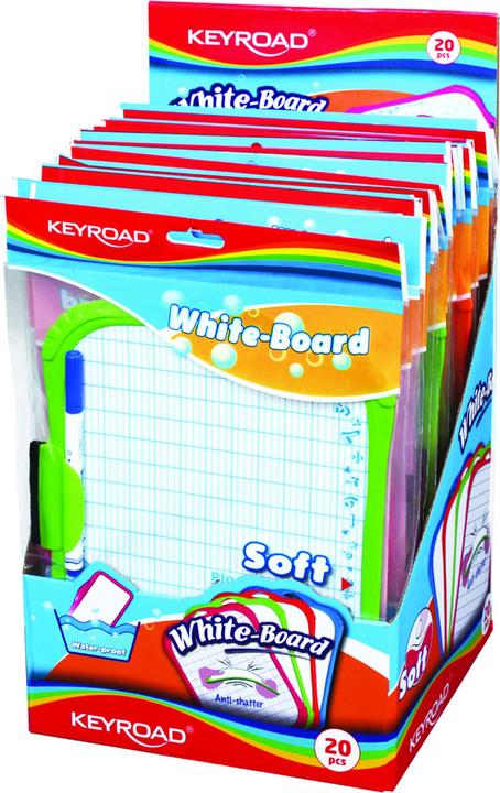 Keyroad Mini dry erase board, for children, with marker, a4, colour mix