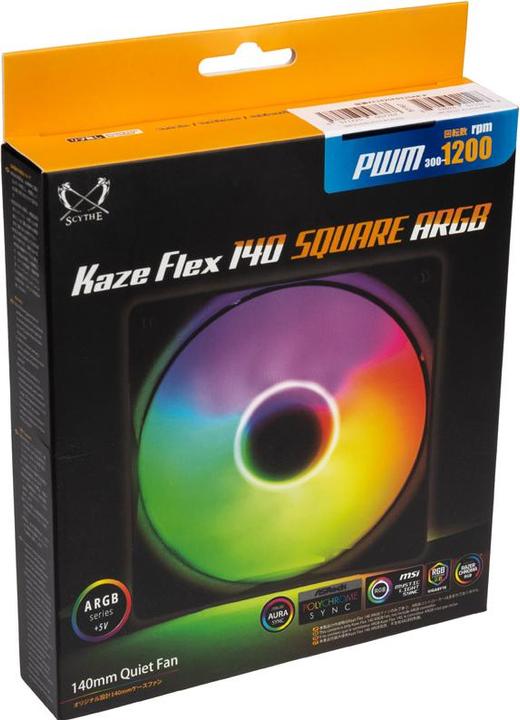 Produktbild Scythe Kaze Flex 140 Square ARGB PWM Lüfter 300-1200U/min (140 mm, 1 x)