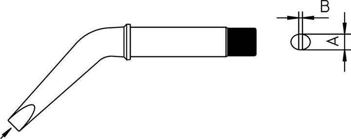Actual product image Weller Erem CT soldering tip series, CT2 FX7/10.0 mm, curved, 370 °C (Soldering tip)