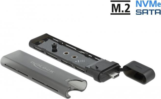 Produktbild Delock Externes Gehäuse USB-C, NVME&SATA M.2, bootfähig, 10Gbps (M.2 2242, M.2 2230, M.2 2260, M.2 2280)