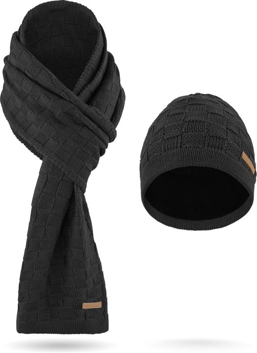 Normani Winterset aus Merinowolle Schal und Mütze Muster Yuma - 9571 (One Size)