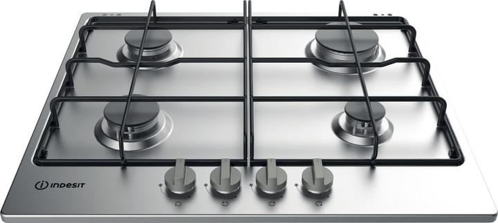 Indesit THP 642 IX/I Kochfeld Schwarz, Edelstahl Einbau-Gasherd(e) 4 Kochstellen
