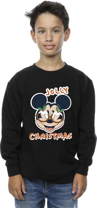 Actual product image Disney Boys Mickey Mouse Jolly Christmas Glasses Sweatshirt (140, 146)