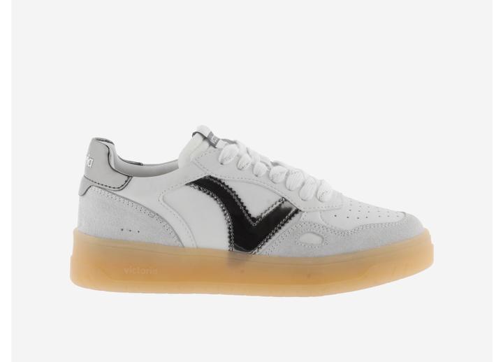 Victoria Damenbasket mit Leder- und Metalleffekt
