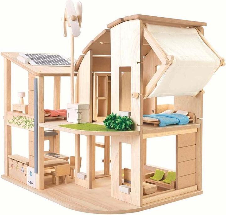 Immagine prodotto Plantoys Casa delle bambole in legno, mobilizzata