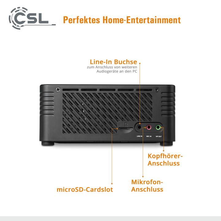 Image du produit CSL Mini-PC X300 / 5600G / 16Go / 500Go SSD / Windows 11 Pro (AMD Ryzen 5 5600G, 16 Go, 500 Go, AMD Radeon Graphics)