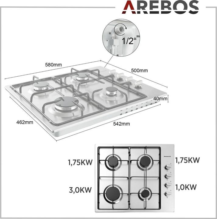 Actual product image Arebos Gas cooker