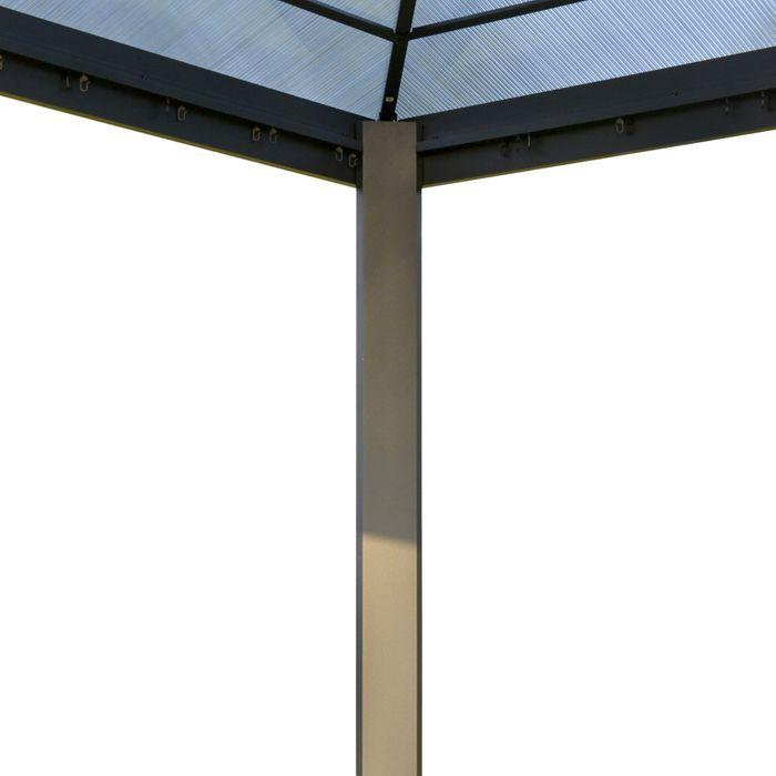 Produktbild Swisshandel24 Luxus Pavillon Gartenpavillon Alu mit lichtdurchlässigem PC Dach Braun+Beige 300 x 360 x 265 cm (360 cm, 300 cm)